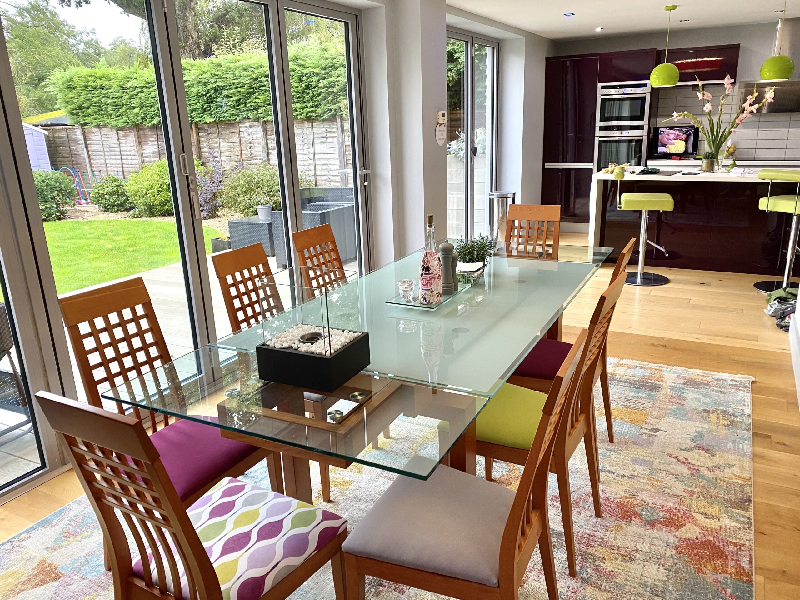 Oriental styled dining room and kitchen 