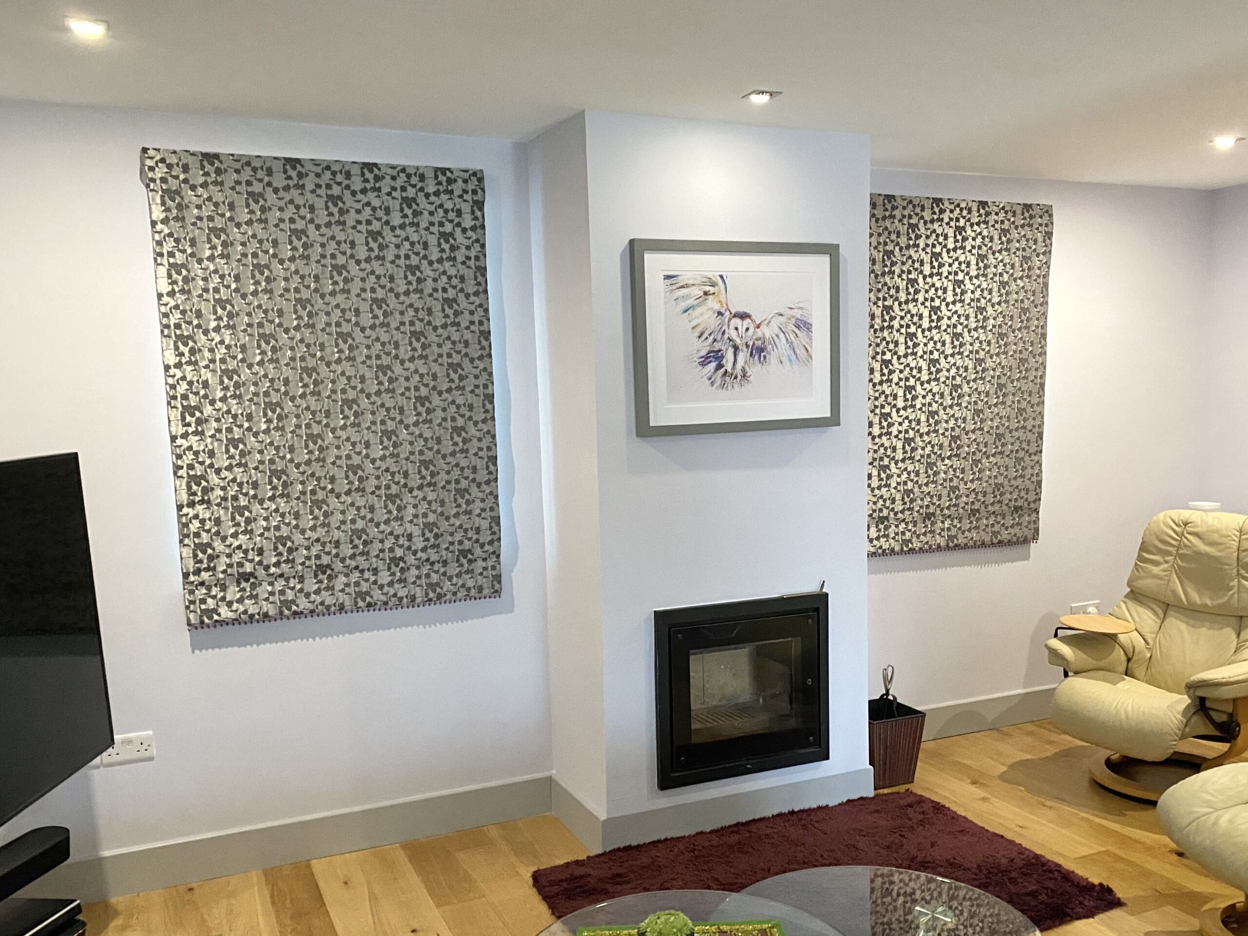 Roman blinds in a sitting room